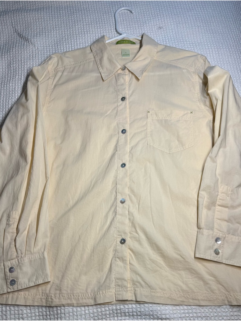 Sigrid Olsen Butter Yellow Button-Down Shirt 100% cotton